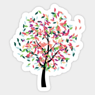 Tree with colorful leaves Sticker